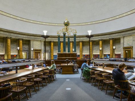 Manchester Central Library, Theology Aesthetic, Library Drawing, Manchester Central, Beautiful Library, Atlas Obscura, Central Library, Manchester England, This World