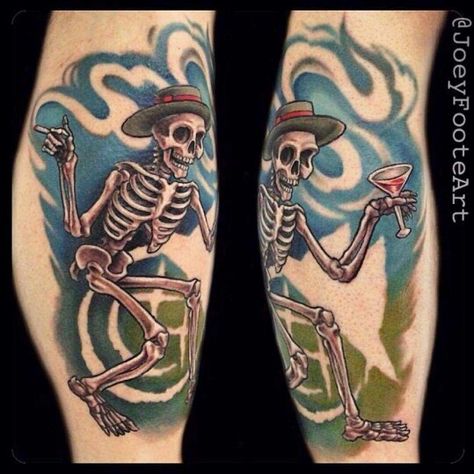 Soc D Social Distortion Tattoo, Distortion Tattoo, Skelly Skeleton, Pirate Tattoo, Social Distortion, Band Tattoo, Drawing Tips, Leg Tattoos, I Tattoo