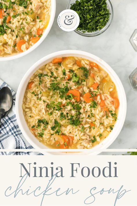 Ninja Foodi Chicken Soup Pressure Cooker Chicken Soup, Instant Pot Chicken Soup, Chicken Soup Recipes Homemade, Ninja Cooking System Recipes, Chicken Soup Recipe, Farm Fresh Recipes, Delicious Family Meals, Ninja Recipes, Pressure Cooker Chicken