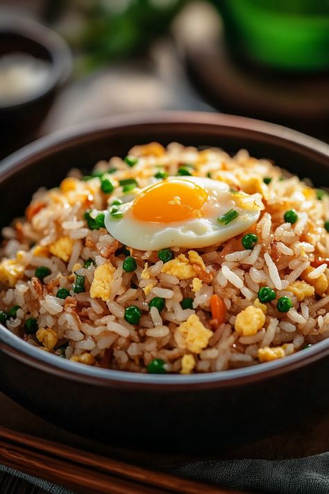 Easy Egg Fried Rice Fried Rice Meals, Garlic Fried Rice Recipe, Easy Egg Fried Rice, Rice Meals, Bowl Of Rice, Making Fried Rice, Egg Fried Rice, Better Than Takeout, Rice Bowls Recipes