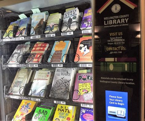 People are loving Wellington County's new library book vending machines - GuelphToday.com Unique Vending Machine Ideas, Book Vending Machine, House Neighborhood, Business Plan Infographic, Vending Machines In Japan, Tiny Library, Books Display, Vending Machine Business, October Books