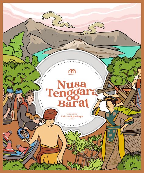 Etnic Pattern, Culture Illustration, Cultural Design, Indonesian Culture, Nusa Tenggara Barat, School Brochure, Calendar Design Template, Hut Ri, Template Background