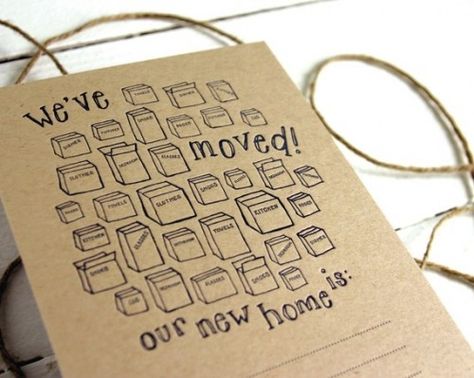 Oh So Beautiful Paper: Kraft Paper Fill-In Moving Announcements New Address Announcement, New Address Cards, Change Of Address Cards, Moving Cards, Happy New Home, Moving Packing, New Home Cards, Stationery Inspiration, Moving Announcements