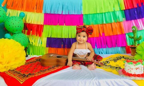 Mexican Theme Photoshoot, Mexican Baby Shower, Cinco De Drinko, Baby Milestones Pictures, 1st Birthday Pictures, Milestone Pictures, Mexican Party Theme, Mexican Party, Birthday Pictures