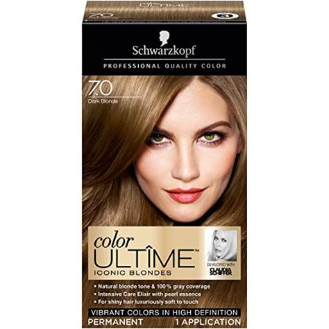 Schwarzkopf Color Ultime Iconic Blondes Hair Coloring Kit, 7.0 Dark Blonde (Pack of 2) * Check out this great product. (This is an affiliate link) #PersonalCare Iconic Blondes, Boxed Hair Color, Schwarzkopf Hair Color, Schwarzkopf Color, Fine Curly Hair, At Home Hair Color, Hair Color Cream, Blonde Tones, Hair Color Pastel