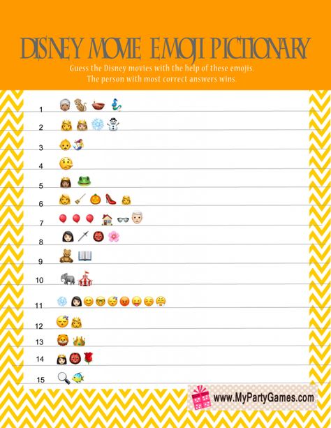 Free Printable Disney Movie Emoji Pictionary Quiz Emoji Trivia, Disney Themed Birthday Party, Disney Themed Birthday, Emoji Codes, Disney Activities, Emoji Quiz, Free Printable Baby Shower Games, Emoji Birthday Party, Emoji Pictionary