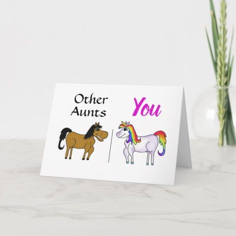 Presents For Aunts, The Cool Aunt, Birthday Card For Aunt, Happy Birthday Auntie, Unicorn Birthday Card, Unicorn Birthday Cards, Aunt Birthday, Cool Aunt, Drawings For Boyfriend