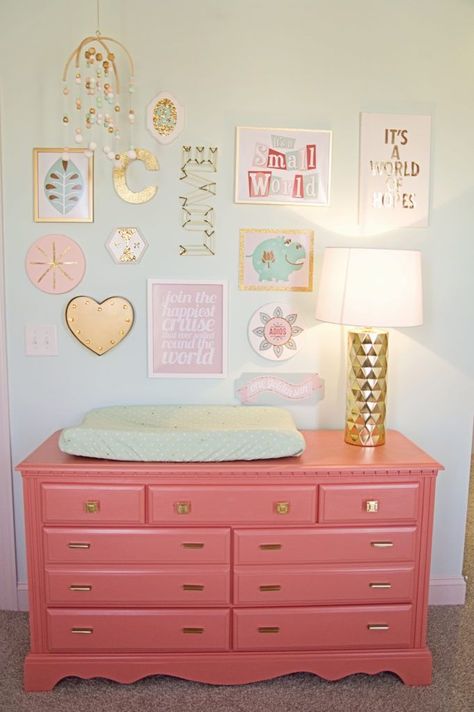 Small World Nursery, World Nursery, Small Room Nursery, Ikea Baby, Nursery Diy Projects, Its A Small World, It’s A Small World, Baby Dresser, Baby Changing Tables