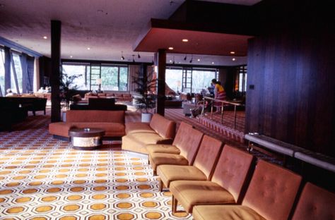 Mid Century Modern Basement Ideas, Concord Hotel, Borscht Belt, Möbius Strip, Mc House, Catskill Resorts, Cassette Futurism, Roadside America, Modern Basement