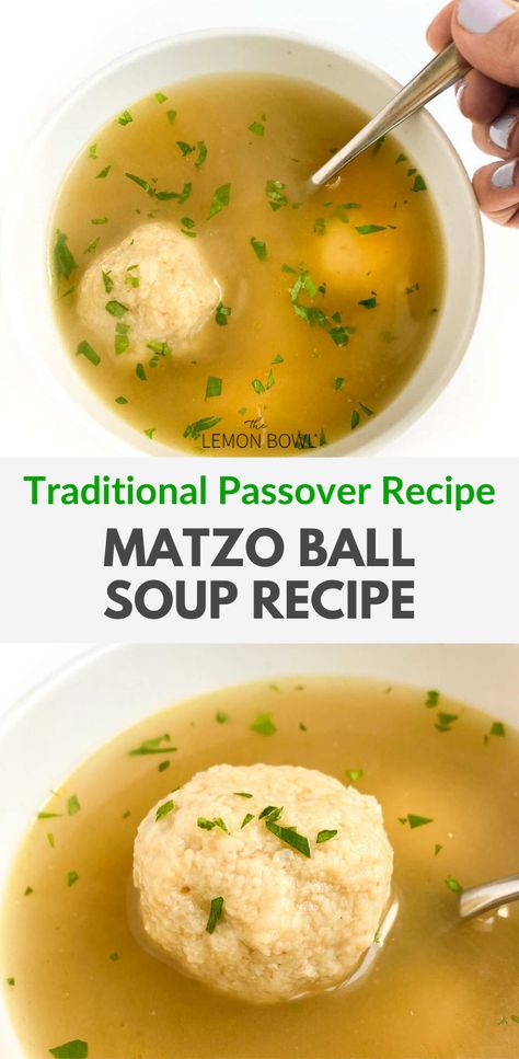 This delicious Matzo Ball Soup recipe is perfect for a quick and easy meal. With just a few simple ingredients, you can have a hearty soup that will warm your soul. Plus, it's kosher! Matzo Balls Recipe, Jewish Soup Matzah Ball, Mozzarella Ball Soup, Traditional Matzo Ball Soup Recipe, Best Matzo Ball Soup Recipe, Chicken Matzah Ball Soup, Easy Matzo Ball Soup, Masa Ball Soup, Matzo Ball Soup Recipe Crock Pot