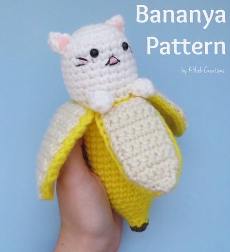 Bananya – Banana Cats! – K Hook Creations Banana Cat, Food Kawaii, Pola Amigurumi, Crochet Food, Kawaii Crochet, Crochet Amigurumi Free, Crochet Animal Patterns, Fun Crochet Projects, Crochet Diy