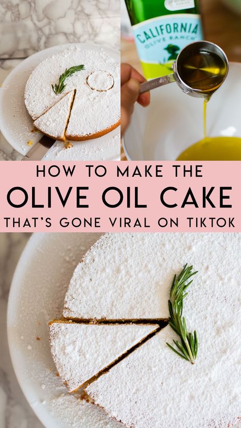 Oil Cake Recipe, Olive Oil Cake Recipe, Olive Oil Recipes, Recipe Cake, Butterfly Cake, Oil Cake, Viral On Tiktok, Olive Oil Cake, Bake Desserts