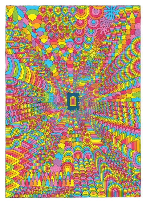 A Psychedelic New Comic by Canada’s Jesse Jacobs Makes for One Hell of a Trip Super Flat Art, Trippy Patterns, Flat Art, Psychadelic Art, Zentangle Artwork, Trippy Painting, Contemporary Illustration, Glitch Art, Trippy Art