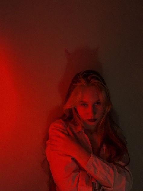 red devil aesthetic photoshoot! Maroon Photoshoot, Red Devil Aesthetic, Red Photoshoot Aesthetic, Devil Photoshoot, Rockstar Photoshoot, Motel Photoshoot, Spooky Board, Room Photoshoot, Spooky Shoot