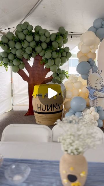 PDX Balloon Designs on Instagram: "“If you live to be a hundred, I hope I live to be a hundred minus one day, so that I never have to live a day without you.” – Winnie the Pooh . . Marquess @clpartyrental  . #babyshower #winniethephoohbabyshower #pnw #portlandballoons" Winnie The Pooh Balloon Arch, Vintage Winnie The Pooh Balloon Arch, Classic Winnie The Pooh Balloon Garland, Classic Pooh Balloon Arch, Winnie The Pooh Baby Shower Ideas, Baby Shower Winnie Pooh, Winnie The Pooh Round Backdrop, Winnie The Pooh Holding Balloon, Winnie The Pooh Hanging From Balloon