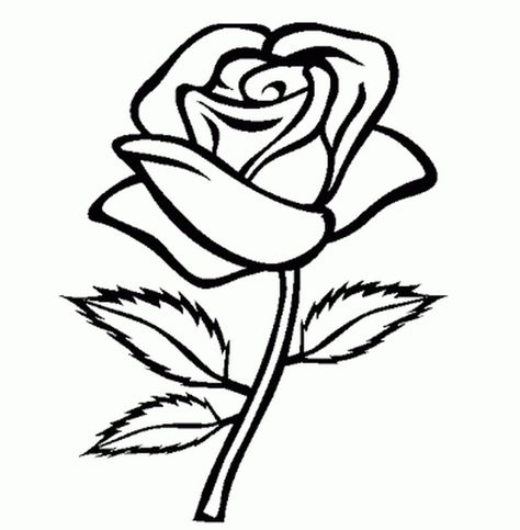 Flower Coloring Pages For Girls Easy - Printable Kids Colouring Pages - Coloring Home Printable Flower Coloring Pages, Rose Coloring Pages, Gubahan Bunga, Simple Rose, Roses Drawing, Easy Coloring Pages, Coloring Pages For Girls, Flower Printable, Flower Coloring Pages