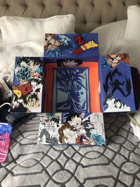 Anime Gift Ideas For Him, Anime Diys, Anniversary Scrapbook, Love Scrapbook, Dragon Ball Painting, Diy Anniversary, Bf Gifts, Diy Gifts For Him, Paper Flower Crafts