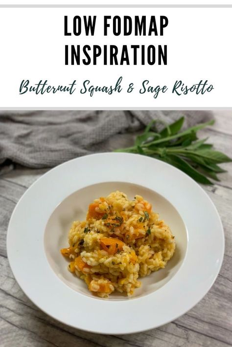 Low Fodmap Squash Recipes, Low Fodmap Curry Recipes, Low Fodmap Side Dishes Veggies, Fodmap Risotto, Low Fodmap Butternut Squash Recipes, Low Fodmap Risotto, Roasted Vegetable Lasagne, Butternut Squash Sage, Vegetarian Risotto