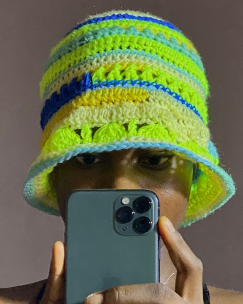 Crochet Multicolored Hat Crochet Mens Hat, Bucket Hat For Men, Crochet Men, Mens Bucket Hats, Hat For Men, Man Hat, Crochet Lovers, June 22, Crochet Hat Pattern