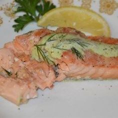 Poached Salmon II - Allrecipes.com Poached Salmon Recipes, Salmon Tagliatelle, Salmon Recipe Videos, Salmon Poached, Salmon Glaze Recipes, Poached Salmon, Salmon Fillet, Salmon Steak, Salmon Seasoning