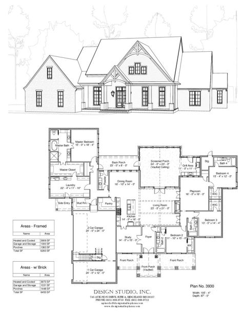 7 Bedroom House Plans, 7 Bedroom House, My Own House, Guest Bedroom Decor, Own House, House With Porch, Dream House Rooms, Architectural Drawing, House Blueprints