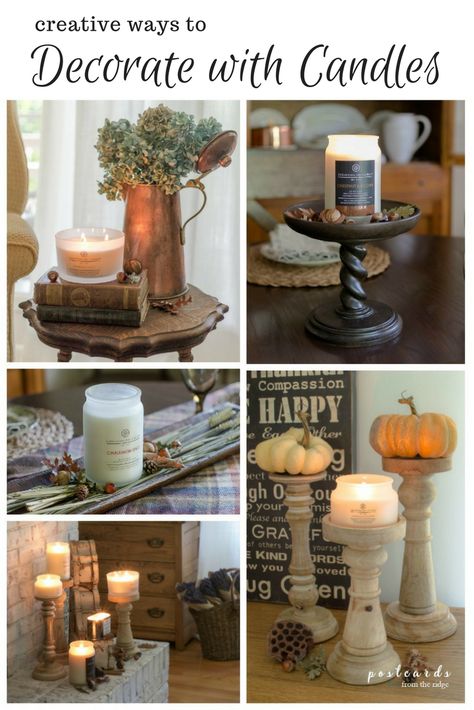 How To Decorate With Candle Holders, Decorating With Candlesticks Ideas, How To Decorate With Candlesticks, How To Decorate With Candles, Pillar Candle Holders Decor Ideas, Candle Stand Decor Ideas, Candle Holders Decor Ideas, Candle Decor Bedroom, Decorating With Candles