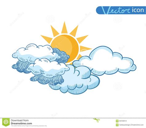 Sun With Clouds Doodle Hand Drawn Collection Stock Vector - Image: 63103014 Clouds Doodle, Sun Drawing, Collection Illustration, Sun And Clouds, Cloud Drawing, Pictures To Draw, Stock Illustration, Hand Drawn, Stock Vector