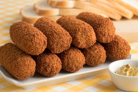 Dutch Croquettes Kroketten Recipe, Dutch Croquettes, Semolina Pudding, Croquettes Recipe, Dutch Apple Pie, Dutch Apple, Dutch Recipes, Seasonal Food, Homemade Desserts