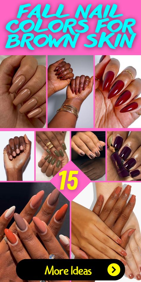 Dive into the enchanting palette of fall with our latest gel nail colors for 2023! From rich burgundies to warm mustard tones, our collection embodies the essence of the season. Experience the magic of autumn on your fingertips. #FallGelNails #HarvestNailColors 🍁💅 Plain Gel Nail Ideas, Fall Nails Black Women Short, Orange Gel Nails Ideas, Short Nails Ideas Nude, Plain Nail Color Ideas, Brown Skin Nail Color Ideas, Fall Nail Colors For Brown Skin, Copper Nail Color, Nails For Brown Skin Tone