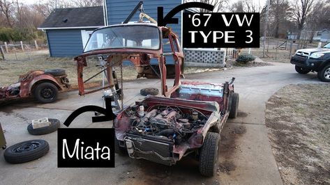 Frankenwagon ~ ’67 VW  Squareback Gets Mazda Miata ‘Chassis’ Swap Chassis Swap, Volkswagen Squareback, Chevy Ssr, Custom Dashboard, Vw Type 3, Chevy 3100, Mazda Mx 5 Miata, Chevrolet 3100, Mx 5 Miata