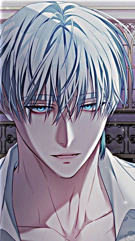 Hot Manhwa Dads, Manhwa Dads, Hot Manhwa, White Hair Men, Manhwa Boys, Hair Man, Chihiro Y Haku, 19 Days Characters, Anime Demon Boy