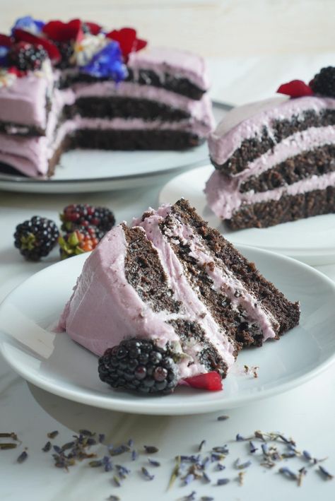 Haitian Cake Recipe, Lavender Cake Recipe, Cake Recipes At Home, Lavender Cake, Culinary Lavender, Sweets Cake, Chocolate Cake Recipe, Homemade Chocolate, Cookie Bars