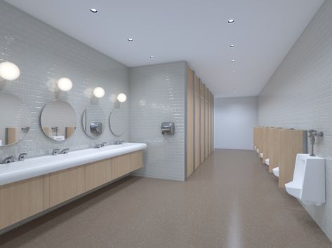 Office Bathroom Design, School Restroom, Commercial Bathroom Designs, Hotel Bathroom Design, Industrial Bathroom Design, Ladies Toilet, Accessible Design, Restroom Design, Public Bathrooms