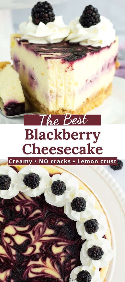 Blackberry Dessert, Blackberry Sauce, Blackberry Cheesecake, Golden Oreo, Baked Cheesecake, Cheesecake Recipes Classic, Blackberry Recipes, Oreo Cookie Crust, Vanilla Cheesecake