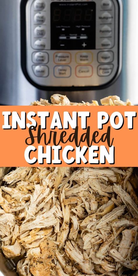 Learn how to meal prep chicken in your Instant Pot! Pressure Cooker Shredded Chicken from fresh or frozen - make it once and use it all week long. Instant Pot Shredded Chicken, Easy Shredded Chicken, Make Shredded Chicken, Shredded Chicken Recipes, Chicken Meal Prep, Instant Pot Dinner Recipes, Insta Pot, Instant Pot Chicken, Easy Meal Prep