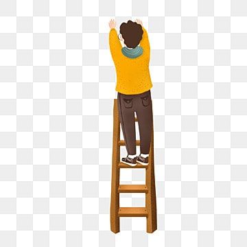 Climbing Ladder, Draw Illustration, A Ladder, Hand Draw, Illustration Character, Clipart Images, Free Png, Png Images, Climbing