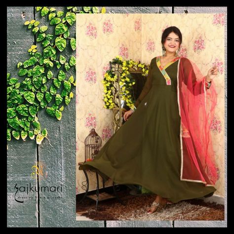 You can have anything you want,if you dress for it! Here are the beautiful collection of partywear Anarkalis to make you feel confident and bold. Olive Green Anarkali, Kaftan Kurti, Mehandi Outfits, Anarkali Tops, Anarkali With Dupatta, Green Anarkali, Haldi Outfits, Kids Ethnic Wear, Georgette Anarkali