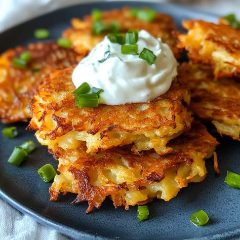 Easy Potato Latkes Recipe - avarecipes.com Potato Latkes Easy, Potato Latkes Recipe, Latkes Recipe, Potato Latke Recipe, Potatoes And Onions, Potato Latkes, Matzo Meal, Grated Potato, Cheese Cloth