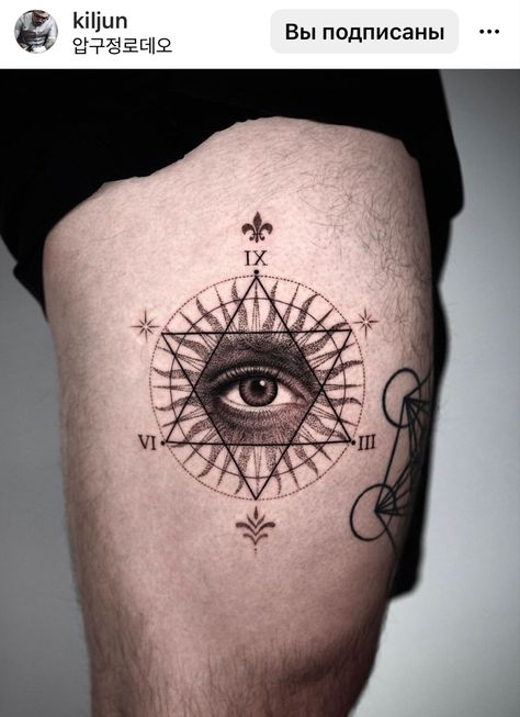 Occult Tattoo, Mens Shoulder Tattoo, Tattoo Inspiration Men, Neck Tattoo For Guys, Geometric Tattoo Design, Sun Tattoos, Tattoo Graphic, Arm Band Tattoo, Time Tattoos