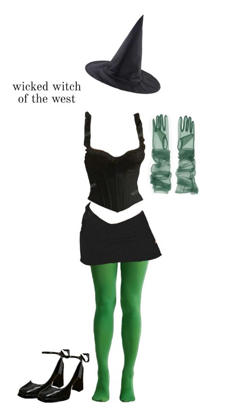 wicked witch of the west halloween costume Witch From Wizard Of Oz Costume, Wicked Witch Halloween Costume, College Witch Costume, Wicked Halloween Costume, Wicked Inspired Outfits, Wizard Of Oz Witch Costume, Wicked Witch Of The West Costume, Elphaba Costume, Premiere Outfits