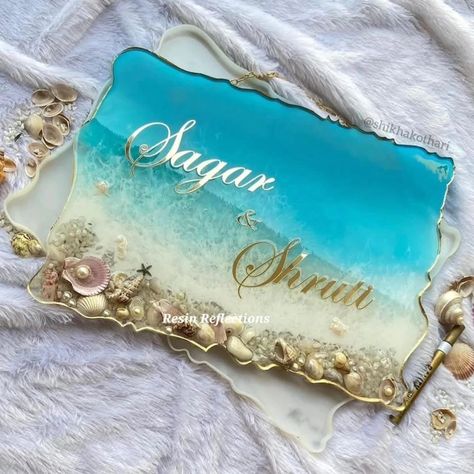 Playing with resin 🤪 Resin Name Plates For Home, Resin Art Name Plate, Resin Name Plate, Name Plates For Home, Sign Boards, Name Plate Design, Best Gift For Wife, Personalized Name Plates, Bridal Gift Wrapping Ideas