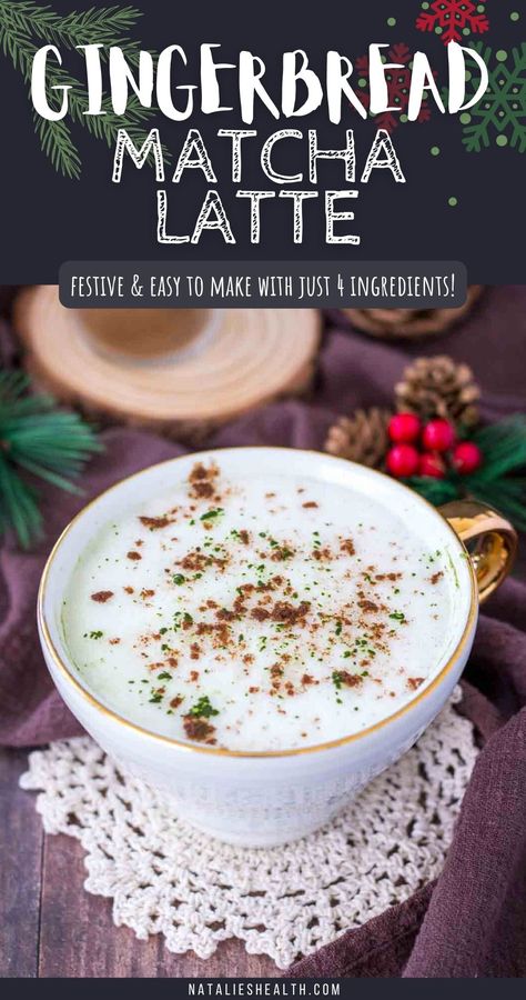 Gingerbread Matcha Latte, Warm Winter Drinks Non Alcoholic, Winter Drinks Nonalcoholic, Winter Coffee Drinks, Christmas Matcha, Matcha Christmas, Hot Matcha, Nonalcoholic Drink, Matcha Drink Recipes