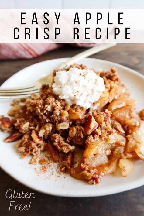 Gluten Free Apple Crisp Recipe, Healthy Fall Desserts, Autumn Breakfast, Crisp Desserts, Gluten Free Apple Crisp, Easy Apple Crisp Recipe, Gluten Free Apple, Apples Cinnamon, Apple Crisp Recipe