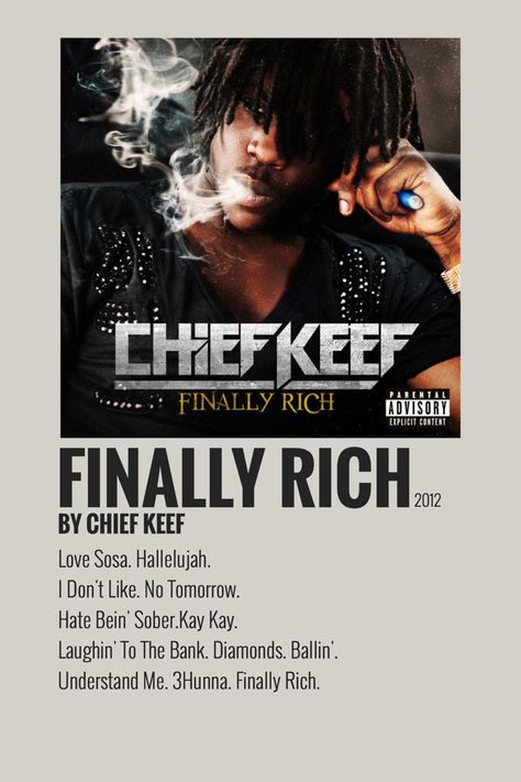 Chief Keef Finally Rich, Cheif Keef Album Cover, Chief Keef Poster, Chief Keef Album Cover, Polaroid Album Cover, Album Cover Wall Decor, Minimalist Album Poster, Polaroid Album, Rap Album Covers