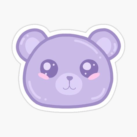 Light Purple Stickers, Purple Stickers Aesthetic Printable, Cute Purple Stickers, Purple Aesthetic Stickers, Sticker Freebies, Purple Stickers, Purple Teddy Bear, Purple Bear, Barbie Miniatures