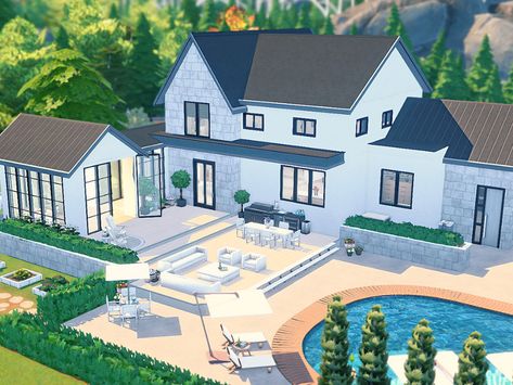 Dream Family Home, Cozy Winter Cabin, Sims 4 Gallery, Small Cottage Homes, Dream Mansion, Sims Building, Web Gallery, Modern Entryway, Dream Family