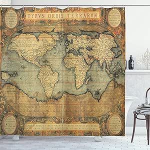 Map Shower Curtain, Wanderlust Decor, Bathroom Shower Curtain Sets, Bathroom Decor Sets, Power Room, Africa Map, Shower Curtain Decor, Bathroom Shower Curtains, Shower Curtain Sets