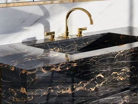 Nero Portoro Marble | 2cm Slabs You Need to Know - Fulei Stone Portoro Marble, Golden Flower, Wooden Crates, Beautiful Lines, Private Villas, Stone Design, Door Frame, Black Marble, Black Backgrounds