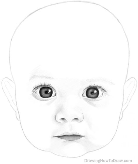 How to Draw a Baby��’s Face in Basic Proportions – Drawing a Cute Baby Face Tutorial – How to Draw Step by Step Drawing Tutorials Proportions Drawing, Baby Face Drawing, Portrait Drawing Tips, Face Tutorial, Painting Faces, Art Handouts, Baby Sketch, Facial Proportions, Face Proportions