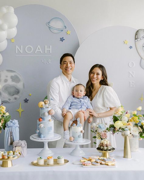 Noah Jiho’s Dohl 🥳🚀🎂 Celebrated Noah’s 1st birthday with our dear family and friends back in nyc, a place that will forever feel like home. Feeling incredibly grateful for all the amazing people in our lives and the love and support this past year. We couldn’t have done it without you. Noah 지호 — you are so so loved!! 🩵<br> <br> p.s. He was about to pick the phone, cried from all the clapping, then picked the stethoscope! 🩺📱 Dohl Korean First Birthday, Dol Korean First Birthday, First Year Birthday Decoration Ideas, Dohl Table First Birthdays, Dohl Korean First Birthdays Boy, Dohl Decorations, 1st Birthday Decorations Boy, First Birthday Decorations Boy, Korean 1st Birthday